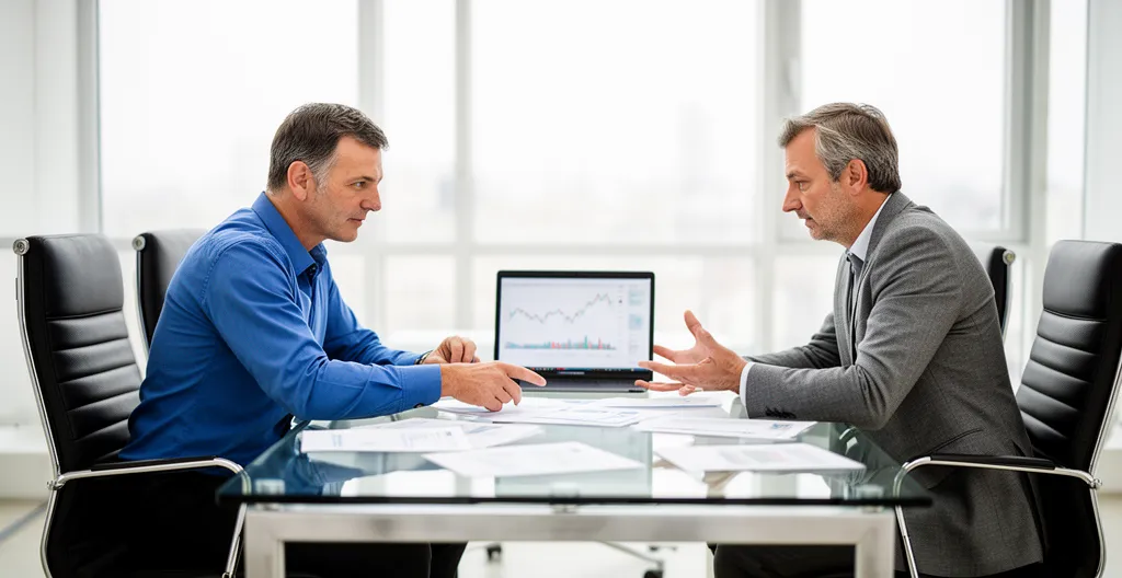 Élus CSE en discussion professionnelle autour d'une table avec ordinateur portable