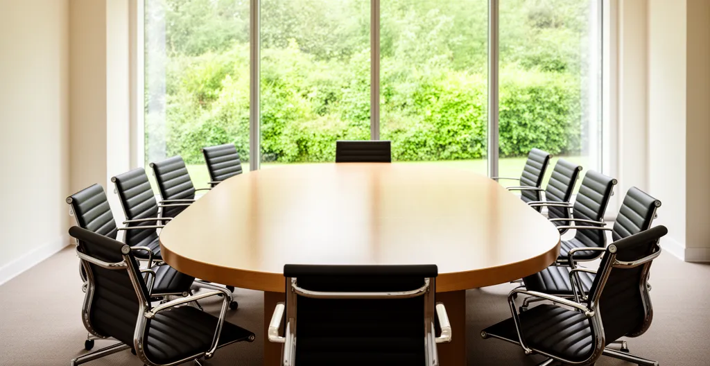 Salle de réunion d'entreprise préparée pour une consultation CSE